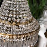 Crystal and brass chandelier