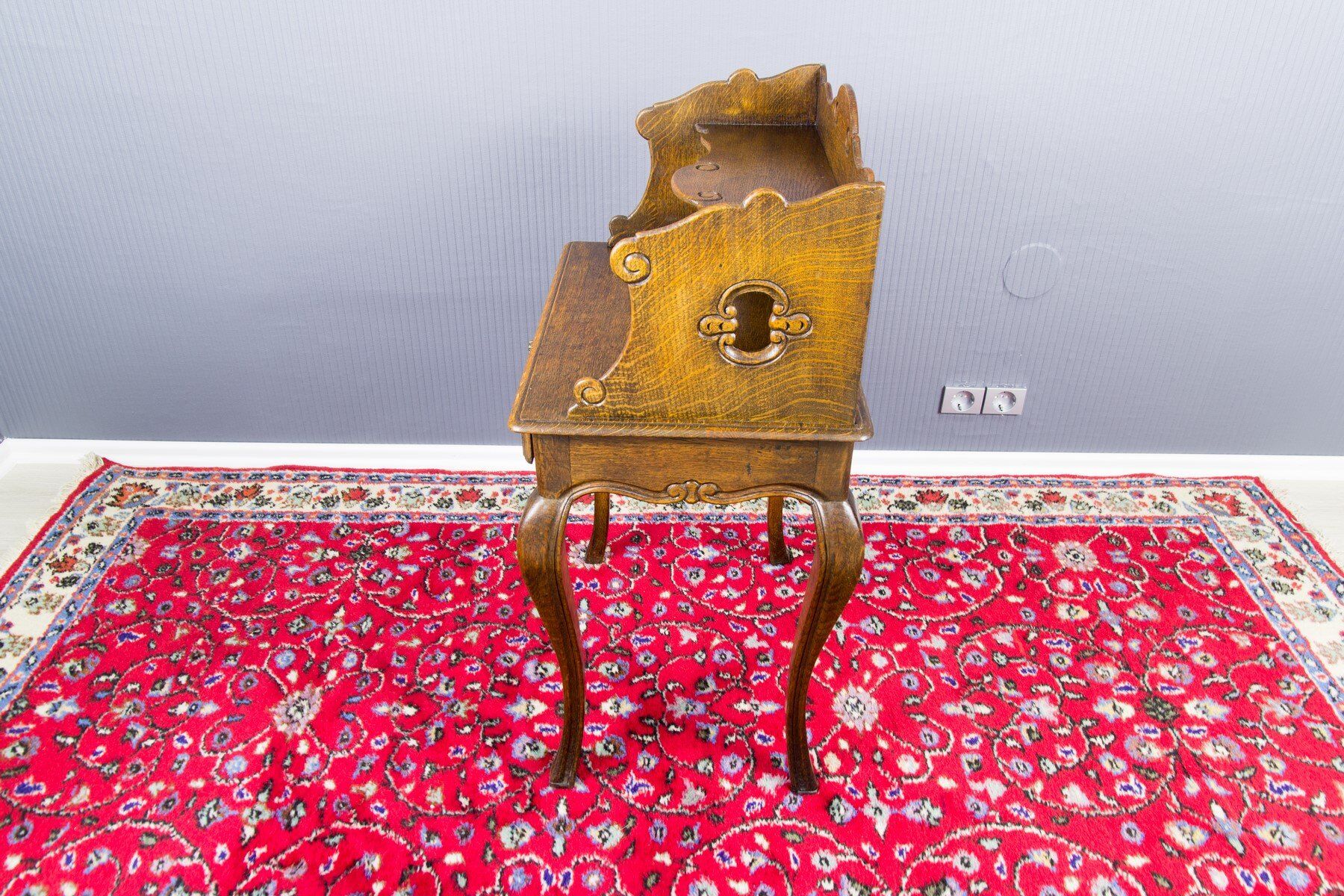 Rococo style oak nightstand or side table, ca. 1930s