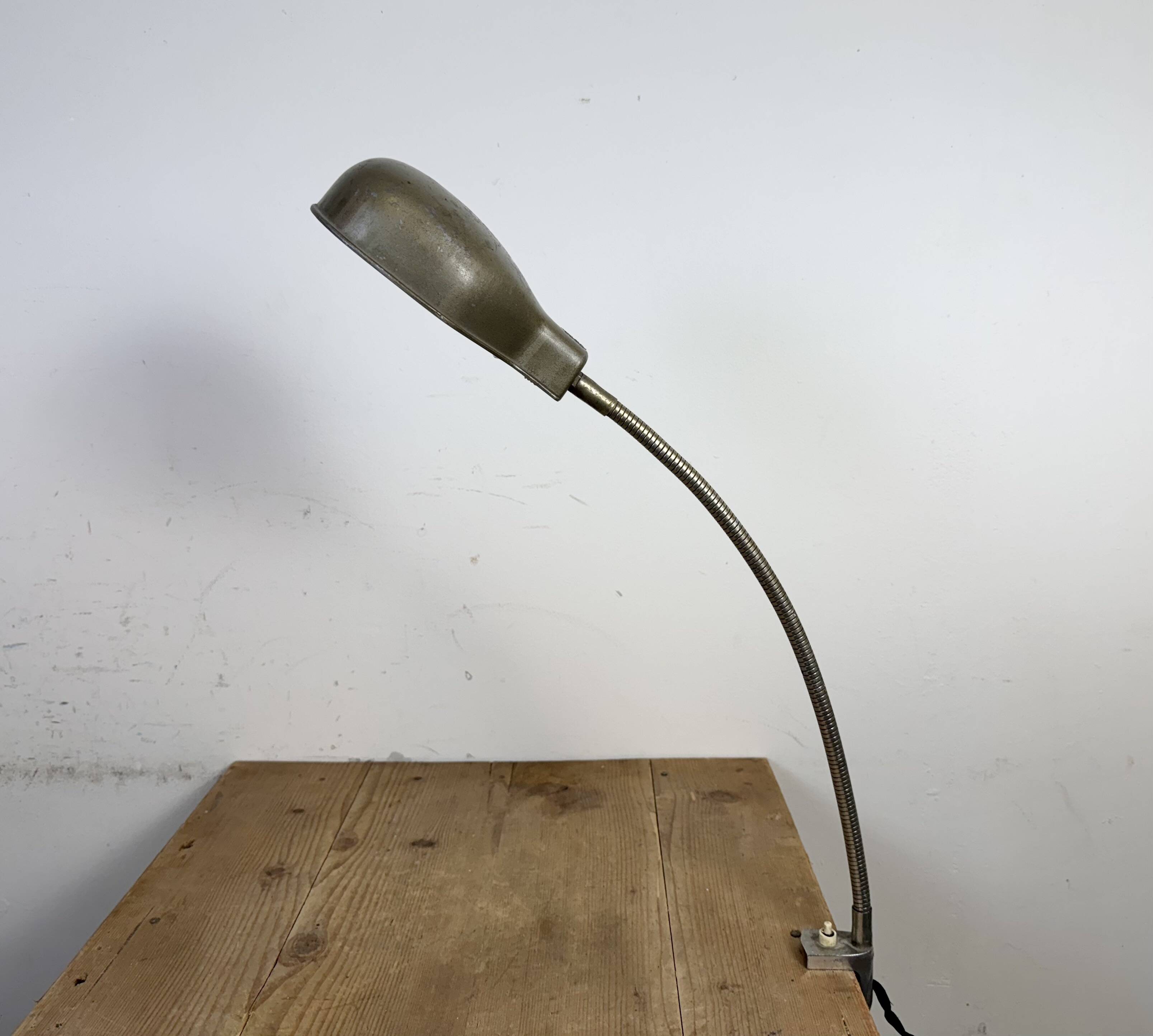 Vintage Grey Italian Gooseneck Table Lamp from GCME, 1950s