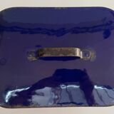 Old blue enamelled metal box