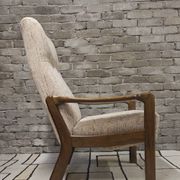Vintage Scandinavian reclining armchair in curved wood – 1960s/70s