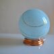 Art Deco table lamp with blue speckled opaline glass globe