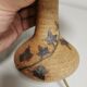 Bedside lamp and its vintage lampshade, Ceramic decoration Herbarium