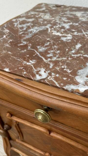 Nightstand Antique Wood and MARBLE