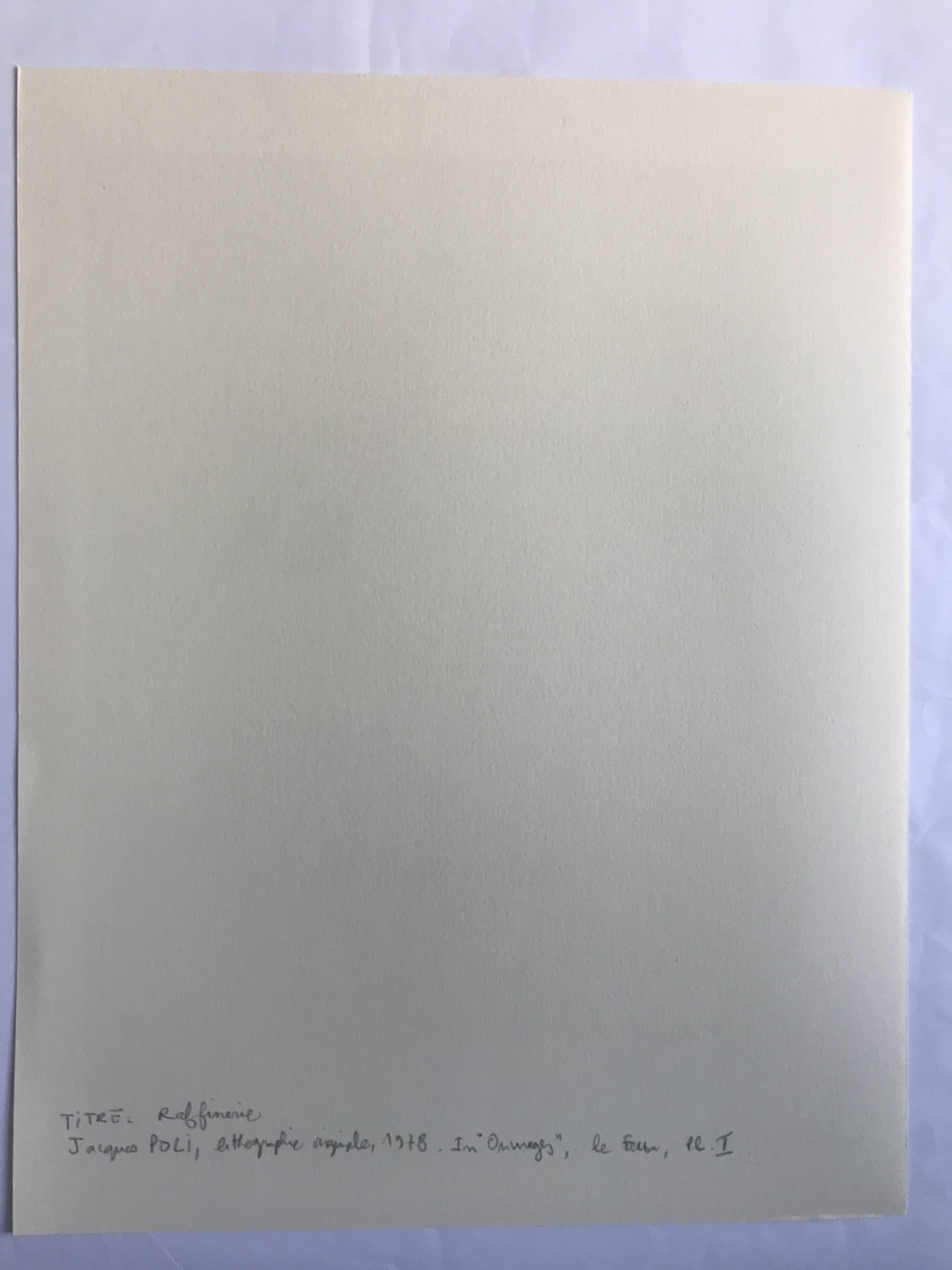 Set of 4 original lithographs by Jacques Poli, 1978. The Fire x 4.