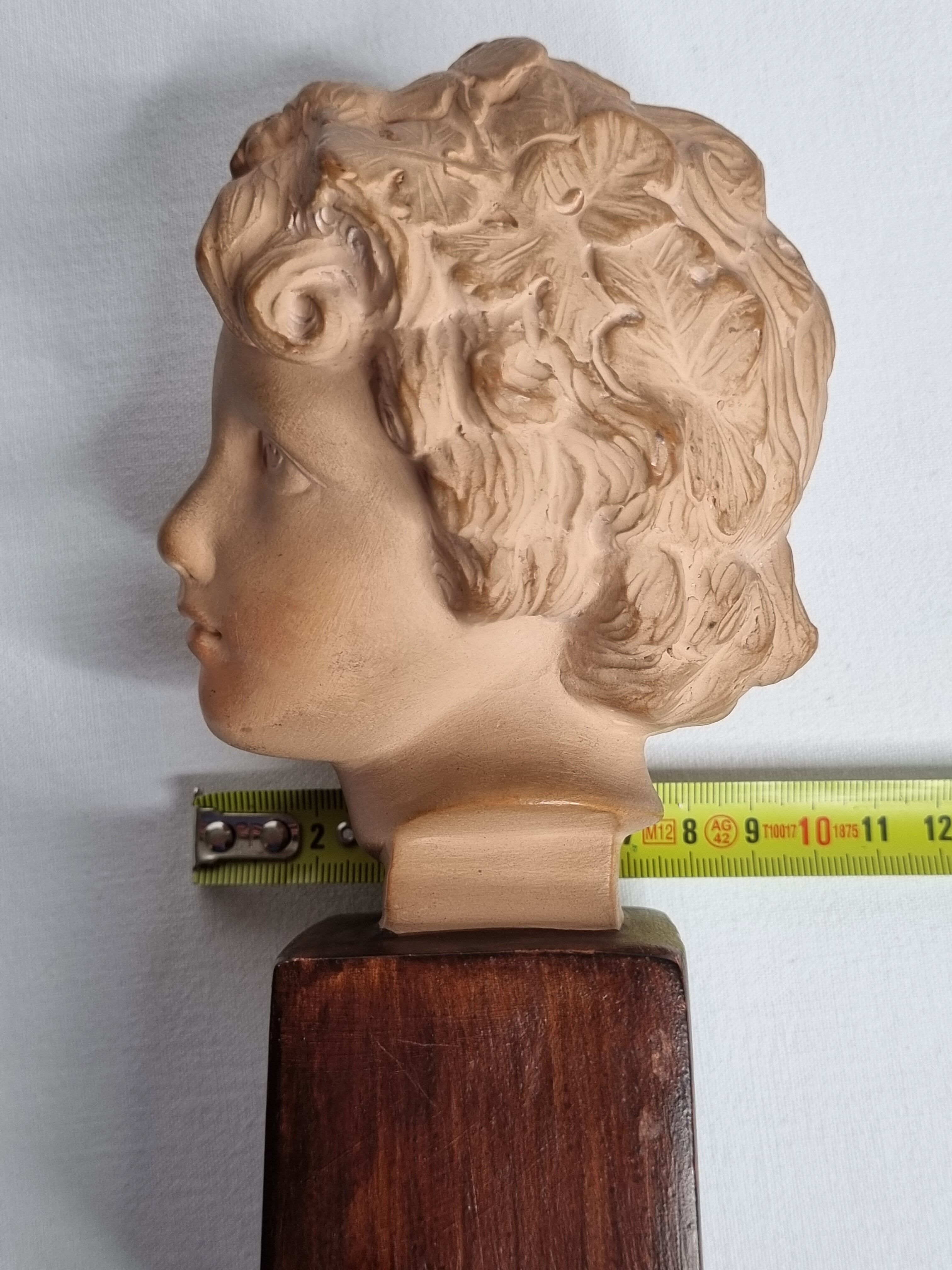 Bust of Bacchus child in patinated terracotta, 21 cm