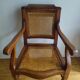 Fauteuil barbier noyer et canage Paris
