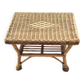 Table basse petite en rotin forme rectangulaire
