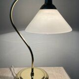 Articulated brass and opaline lamp from the 70s