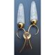 60's glass and brass wall light