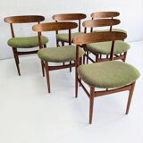 Ensemble de 6 chaises de salle à manger style années 60