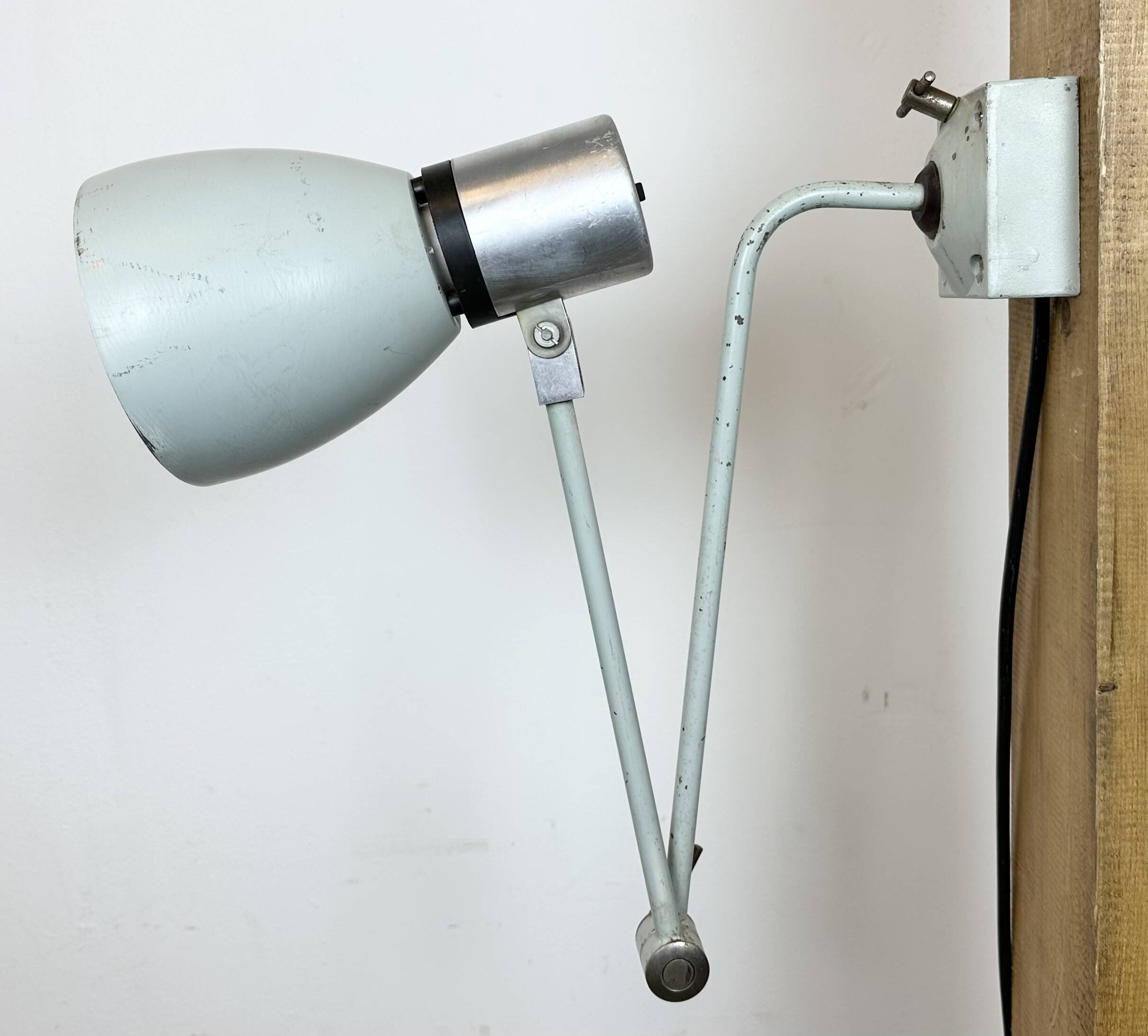 Grey Industrial Wall Lamp from Elektrosvit, 1970s