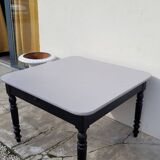 Antique patinated bistro farmhouse table, one drawer