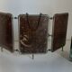 Miroir vintage 1910 triptyque barbier Art Déco armée - 24 x 51 cm
