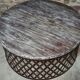 Table basse ronde en bois avec pieds métal