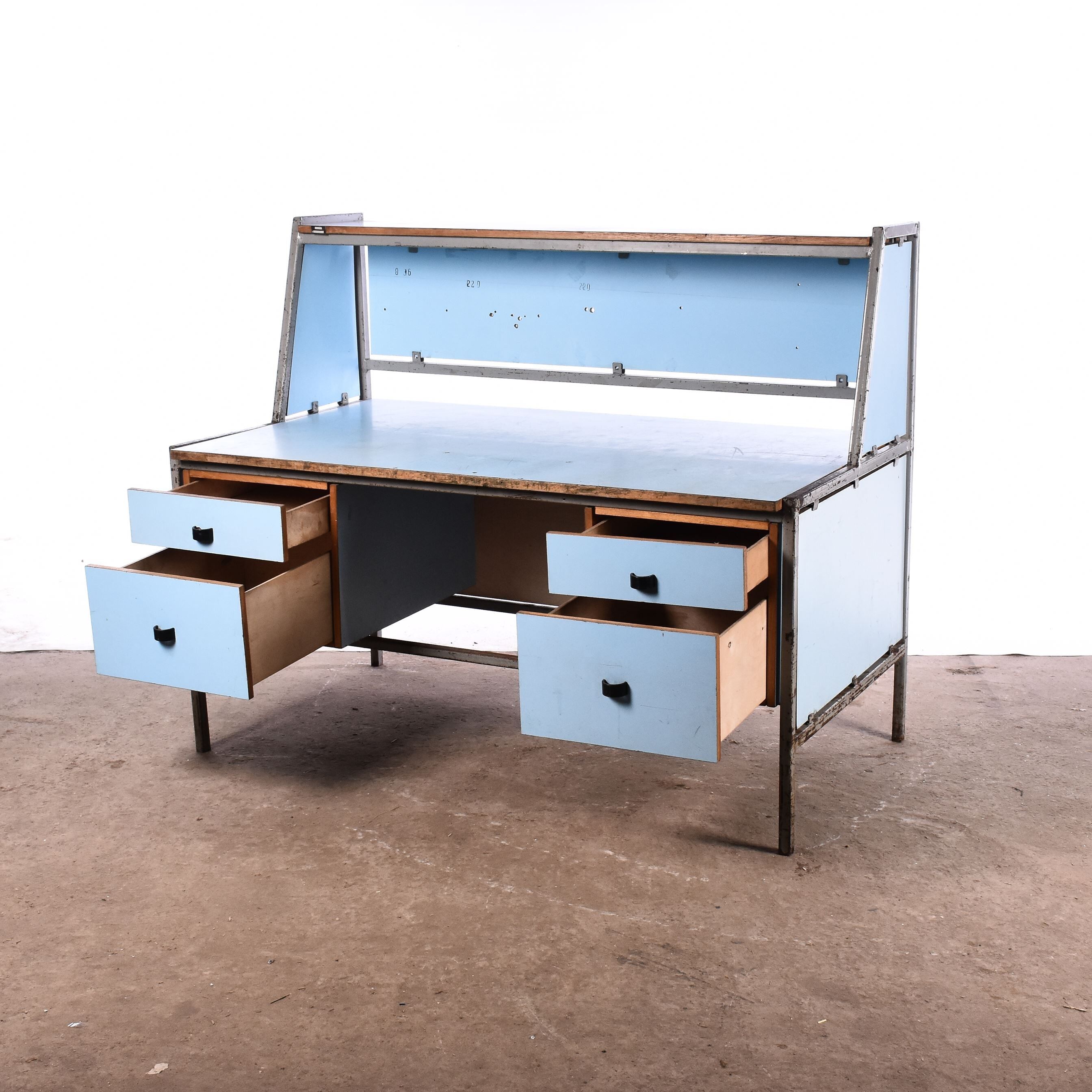 Vintage metal workbench