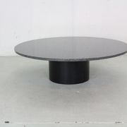 Mid-century  granite stone round coffee table, 1970's italy