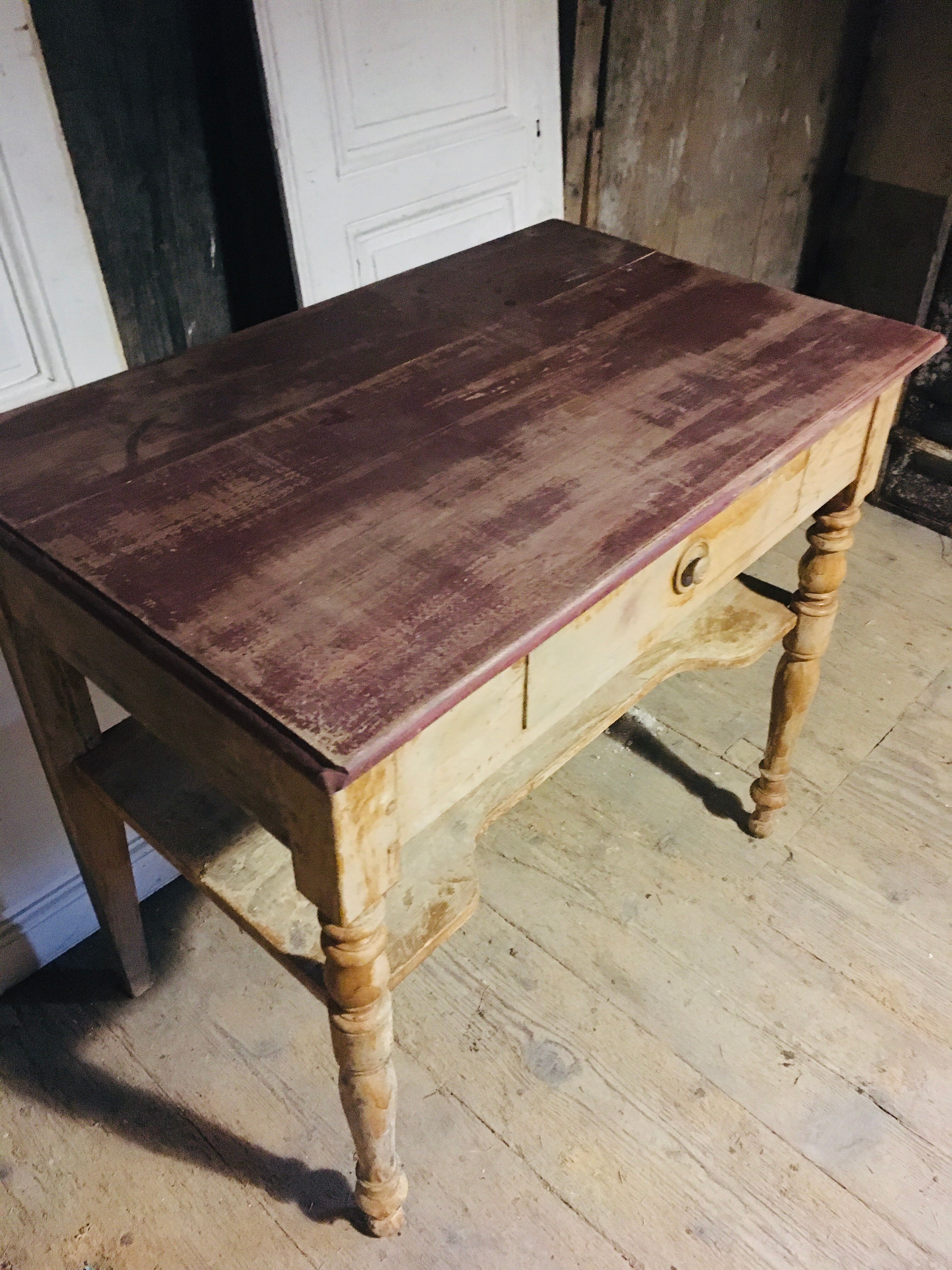 Red console table on top