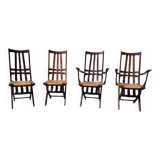 Set 4 vintage Triconfort France adjustible 1960s deckchair