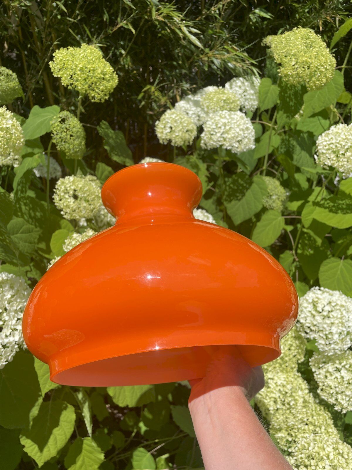 Vintage globe in orange opaline