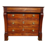 Antique solid walnut chest of drawers with scrolls