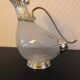 Carafe canard vintage en verre et argent