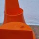 Vintage Side Table and Stool by Henry Massonnet, Orange, 1970s