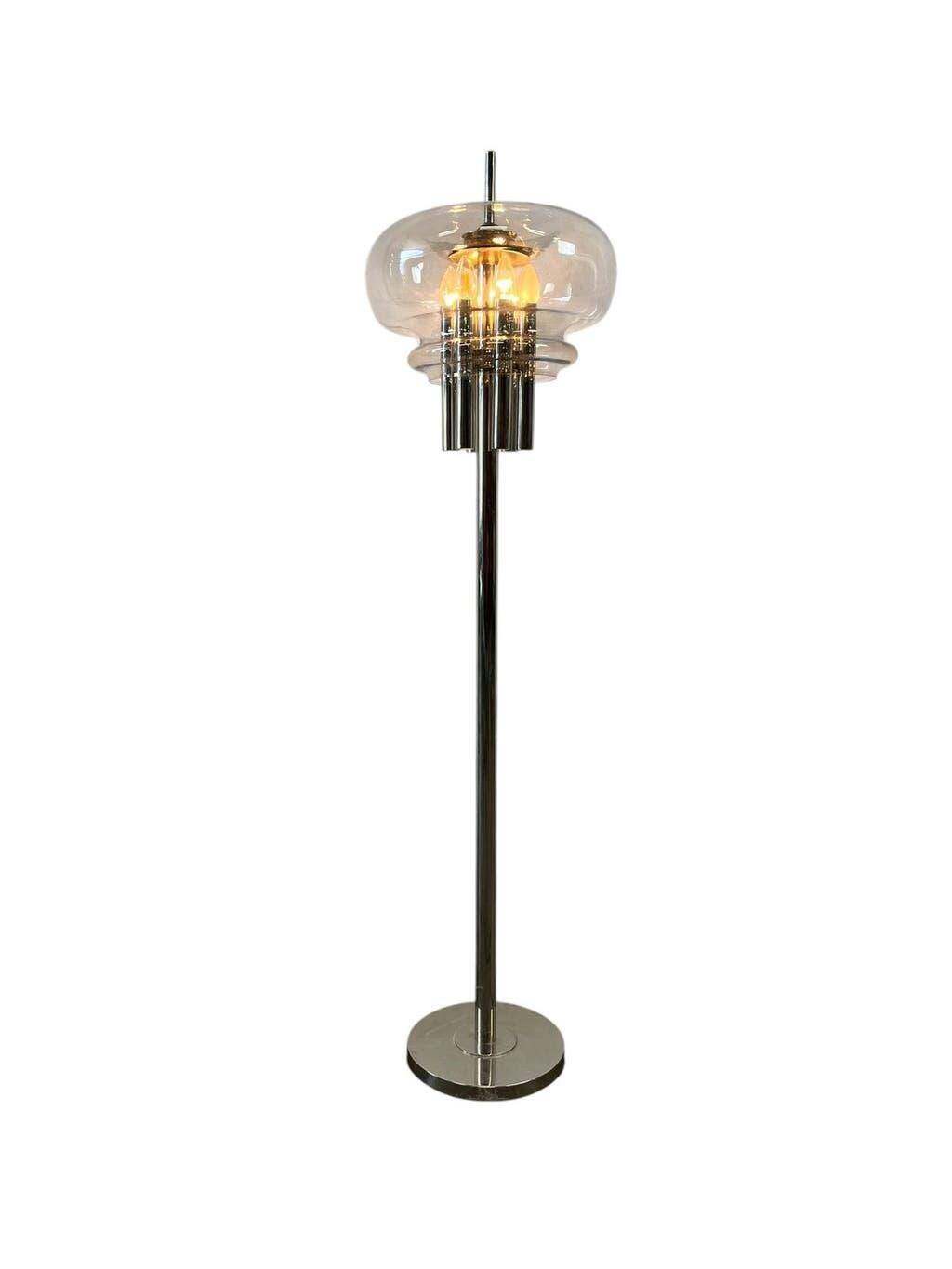Vintage chrome floor lamp 'Leclaire & Schäfer'