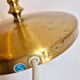 Brass floor lamp with dark brown leather trim, Swedish / Scandinavian Modernity