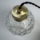 Lot 3 anciennes suspensions en verre bulle vintage