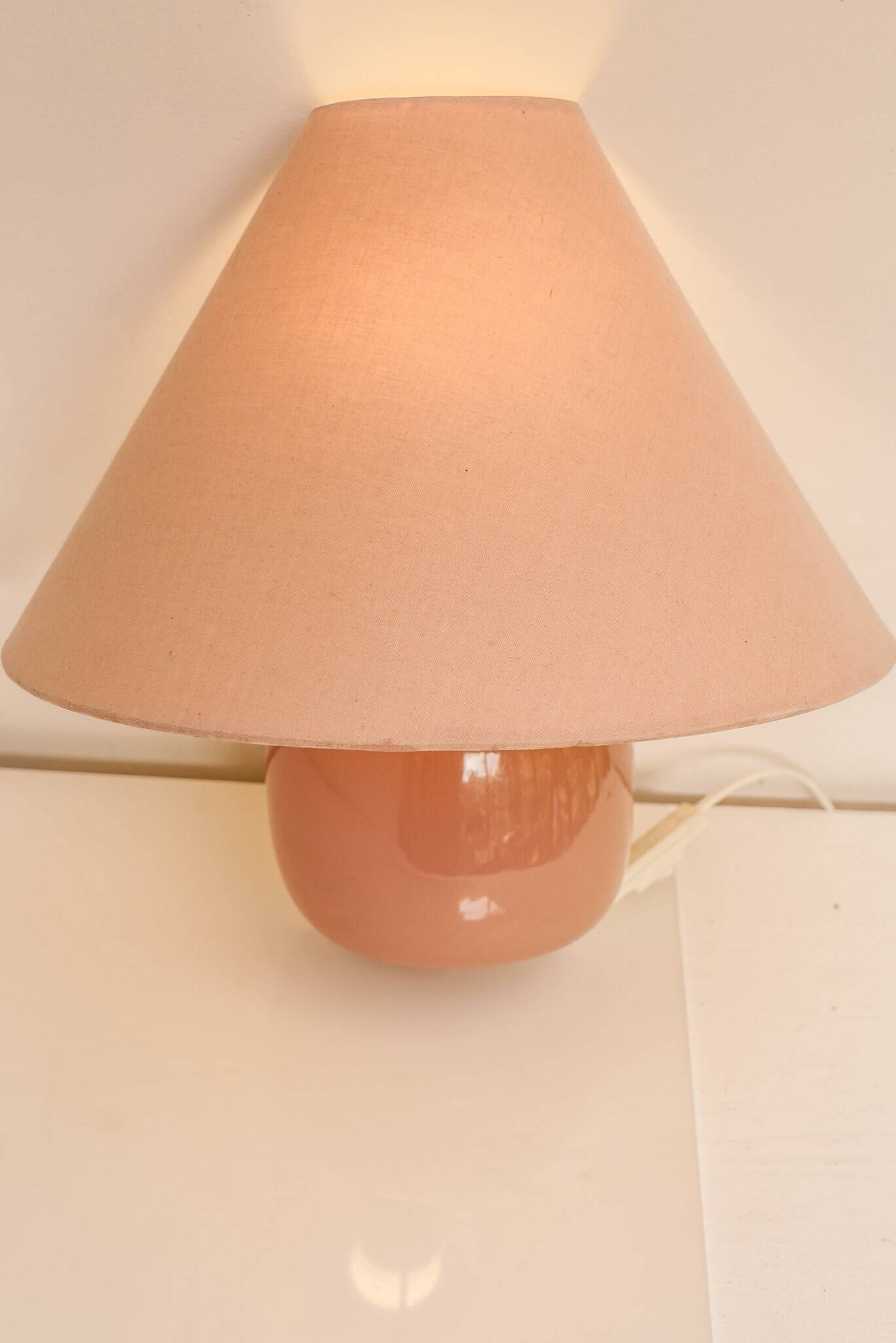 Vintage IKEA 80s sconce. A wall mounted lamp classic semi-round in pink