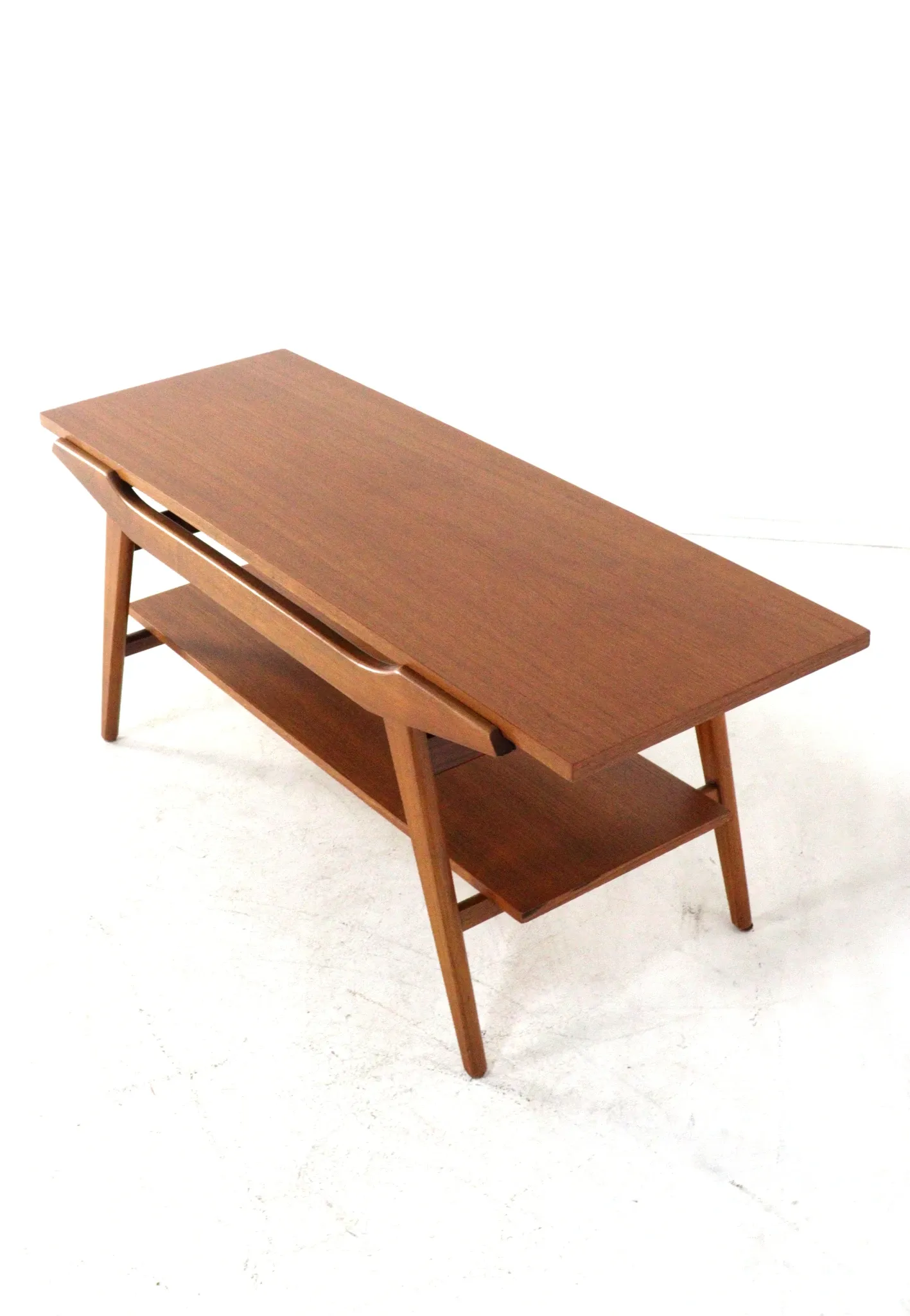 Table basse avec plateau réversible - teck mid-century moderne - design néerlandais