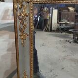 Napoleon III period mirror in wood and gilded and painted stucco, 106x83 cm