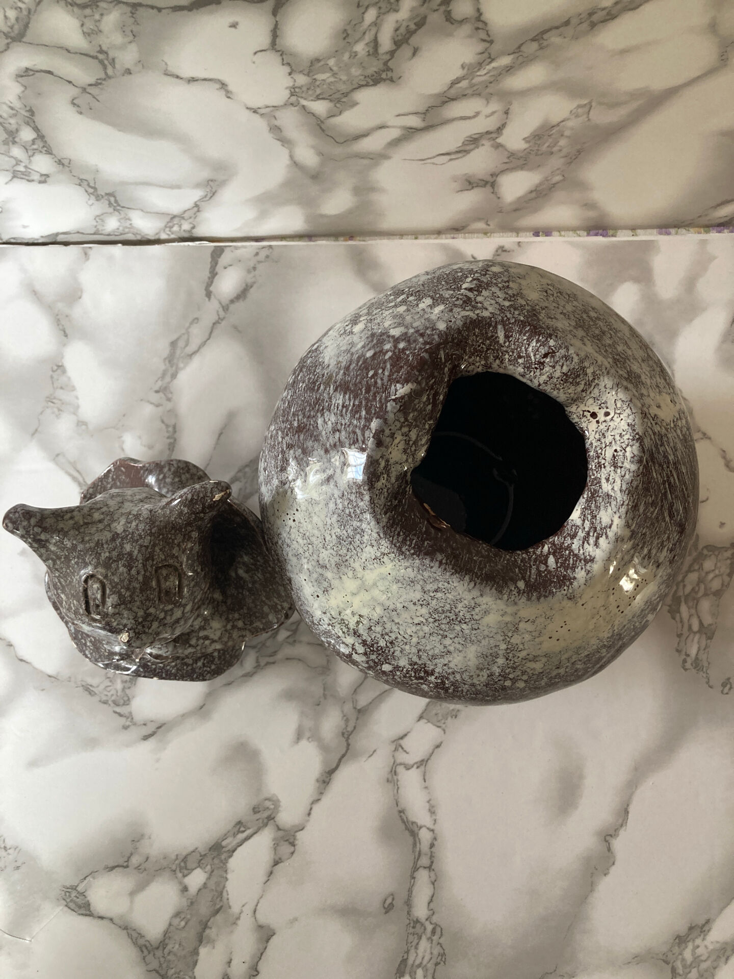 Anthropomorphic covered box in ceramic from Vallauris - Atelier Luc