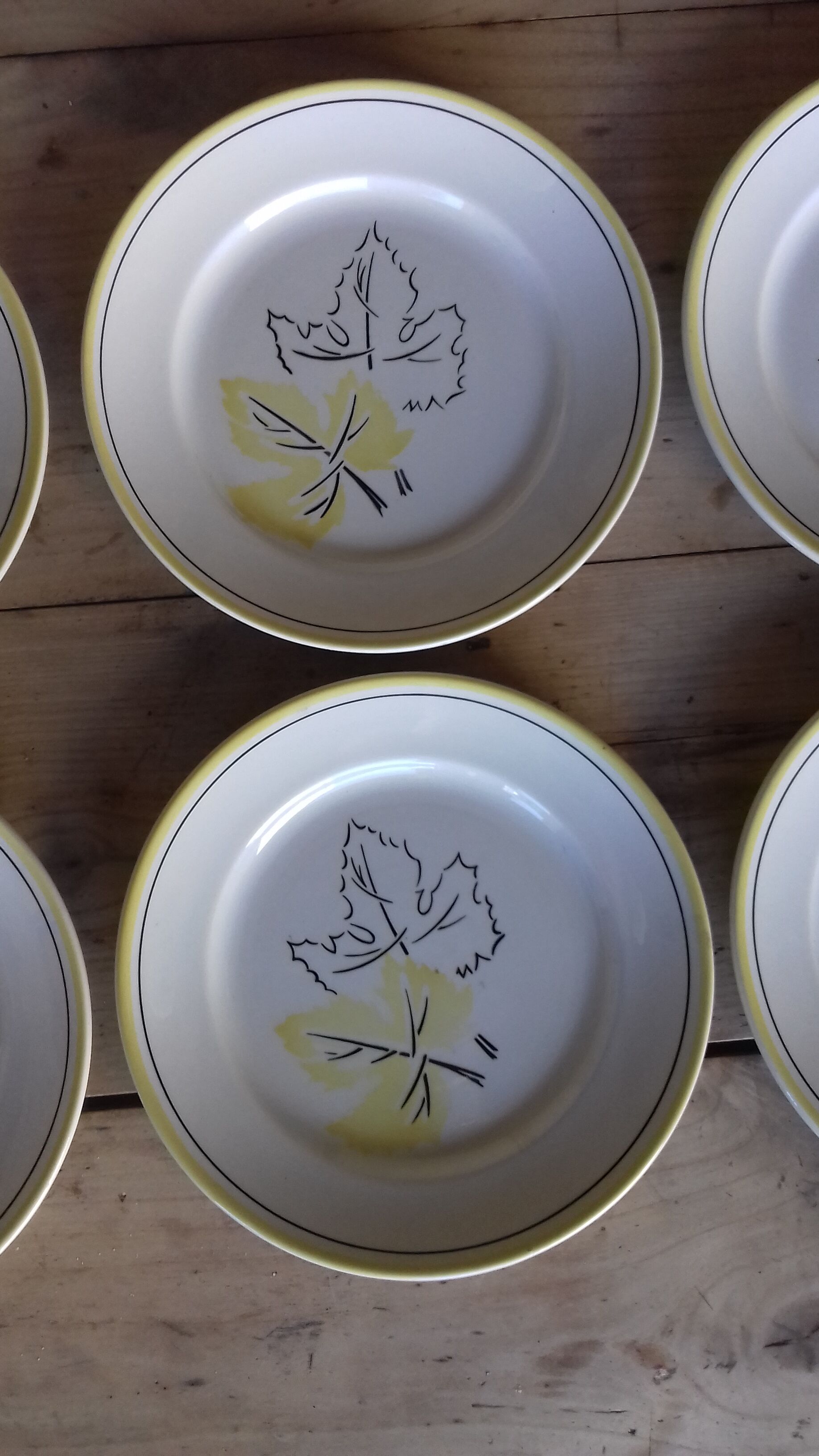 6 flat plates yellow black