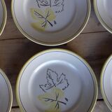 6 assiettes plates jaune noir