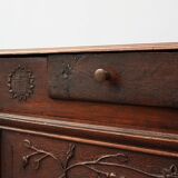 Rare French provincial carved cabinet or buffet with great patina, dated 18