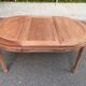 Table à manger ronde extensible décapé en bois massif brut chinois Ming 196