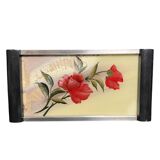 Art Deco, gouache tray under glass, black wood handles, circa 1930