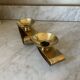 Vintage double Scandinavian candlestick in brass