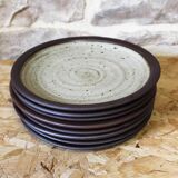 Set of 8 ceramic dessert plates from Poterie Hautes Ribes, Grasse
