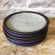 Set of 8 ceramic dessert plates from Poterie Hautes Ribes, Grasse