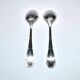 Ercuis lot de 2 cuillères à café moka Trianon en métal argenté ruban croisé 11 cm