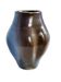 Vase en céramique bleu et marron années 80