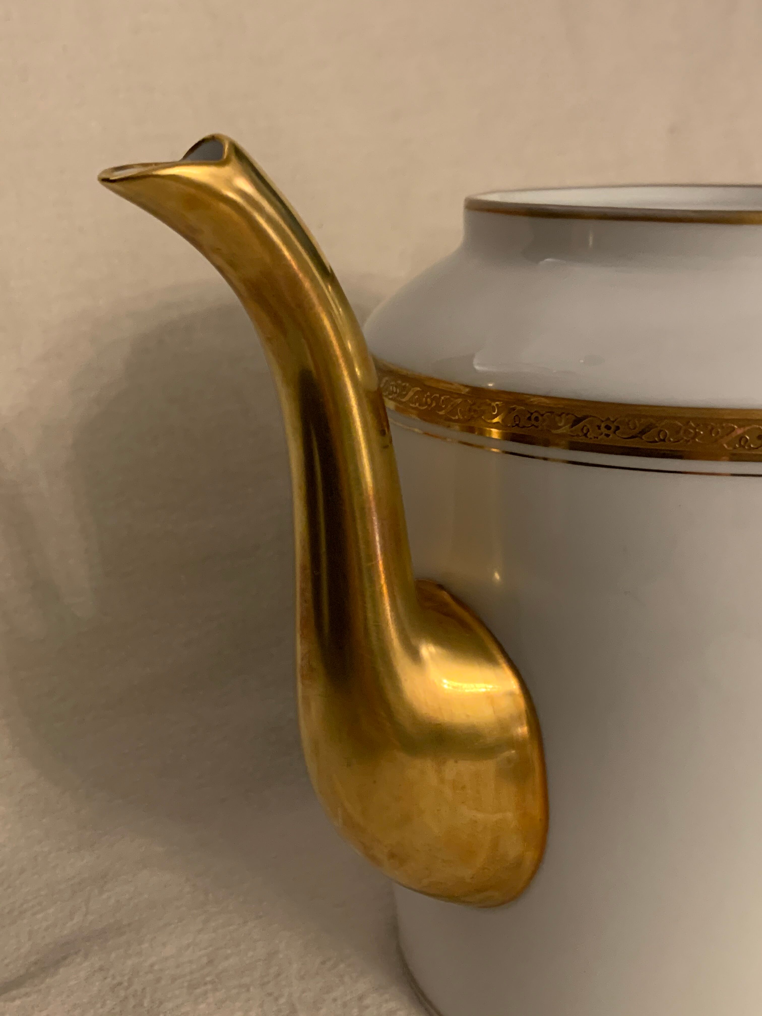 Pourer, teapot or coffee maker, and milk pot Jammet Seignolles Limoges