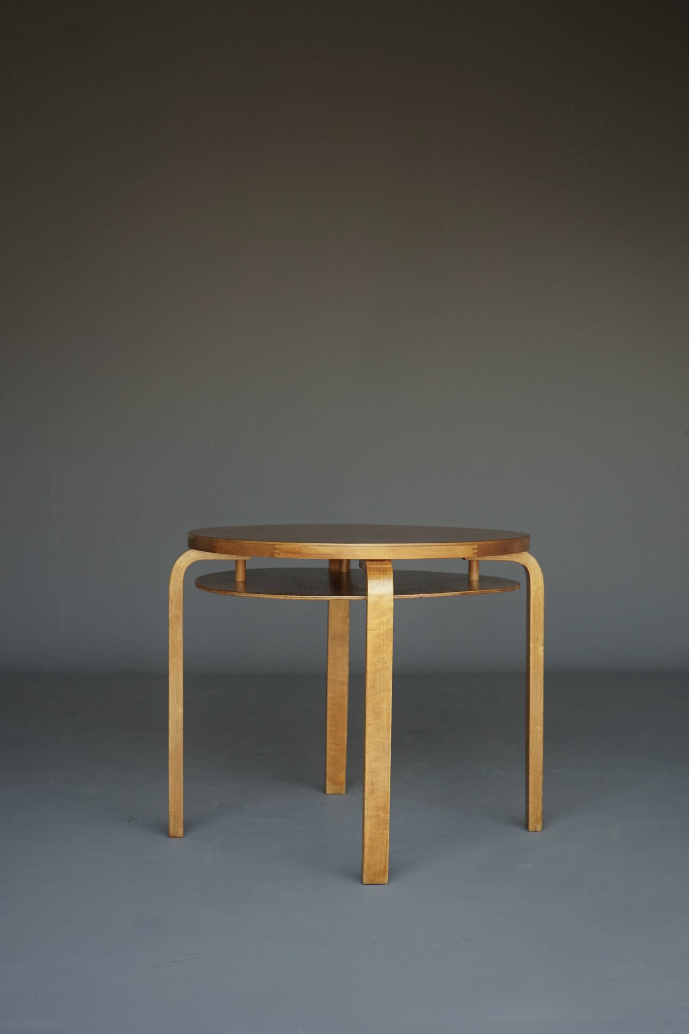 Alvar Aalto Model 70 two-tier Side Table in birch wood. Finland 1940s