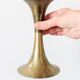 Pair of Midcentury brass candlesticks, flared shape.