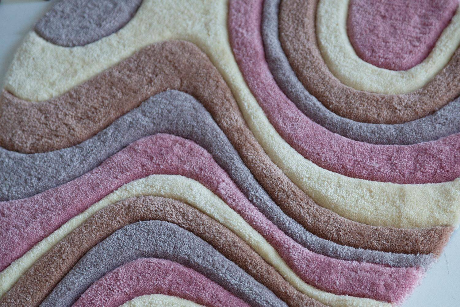 Mid-century wool rug, handmade, Poland, Europe, 1960s