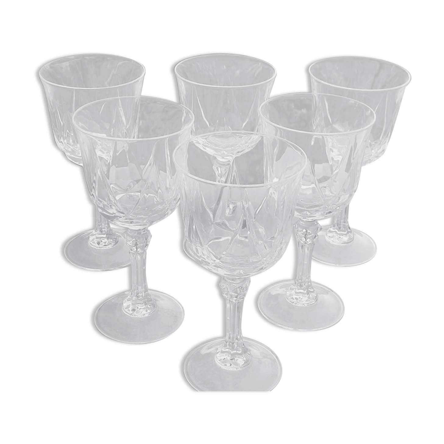Set of 6 crystal water glasses from ARQUES. AUTEUIL model