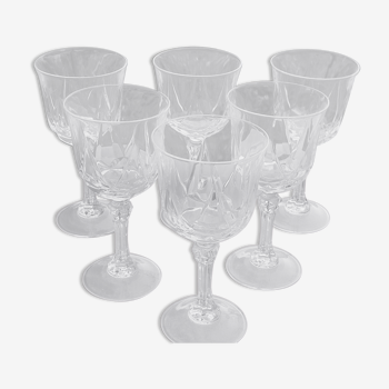 Lot de 6 verres à eau en cristal d'Arques modèle auteuil